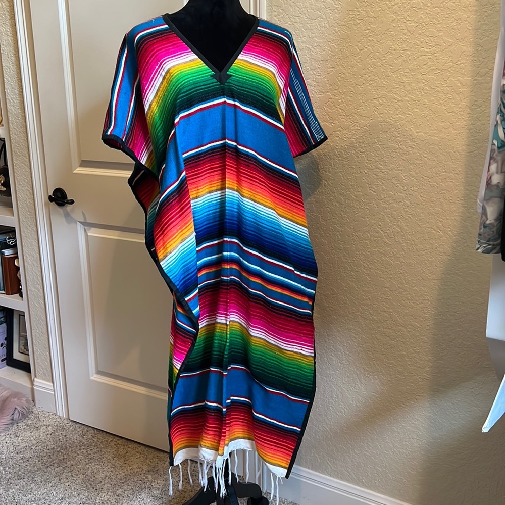 Mexican Serape Adult Poncho